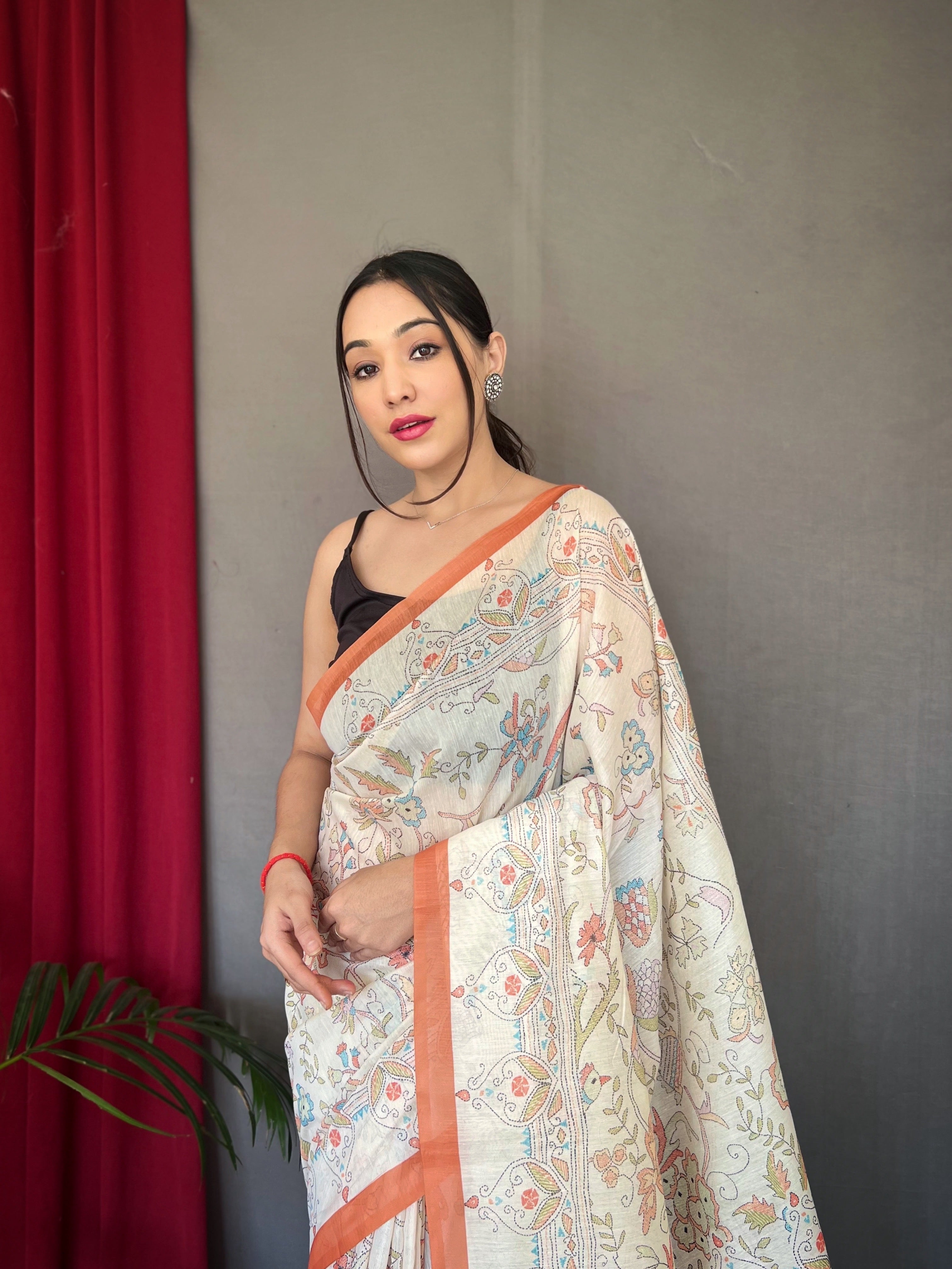 ORANGE Cotton SAREE