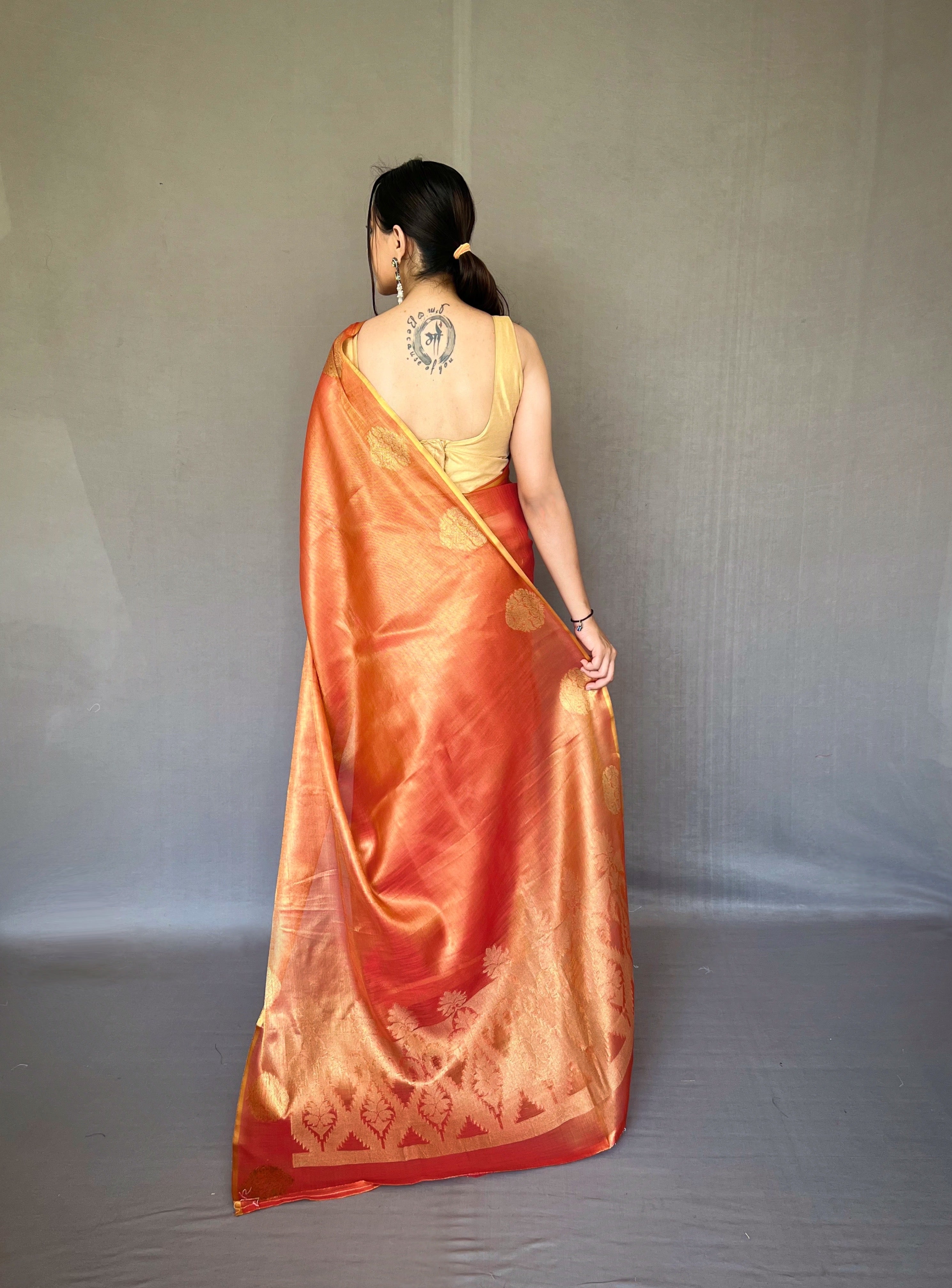 ORANGE Silk SAREE