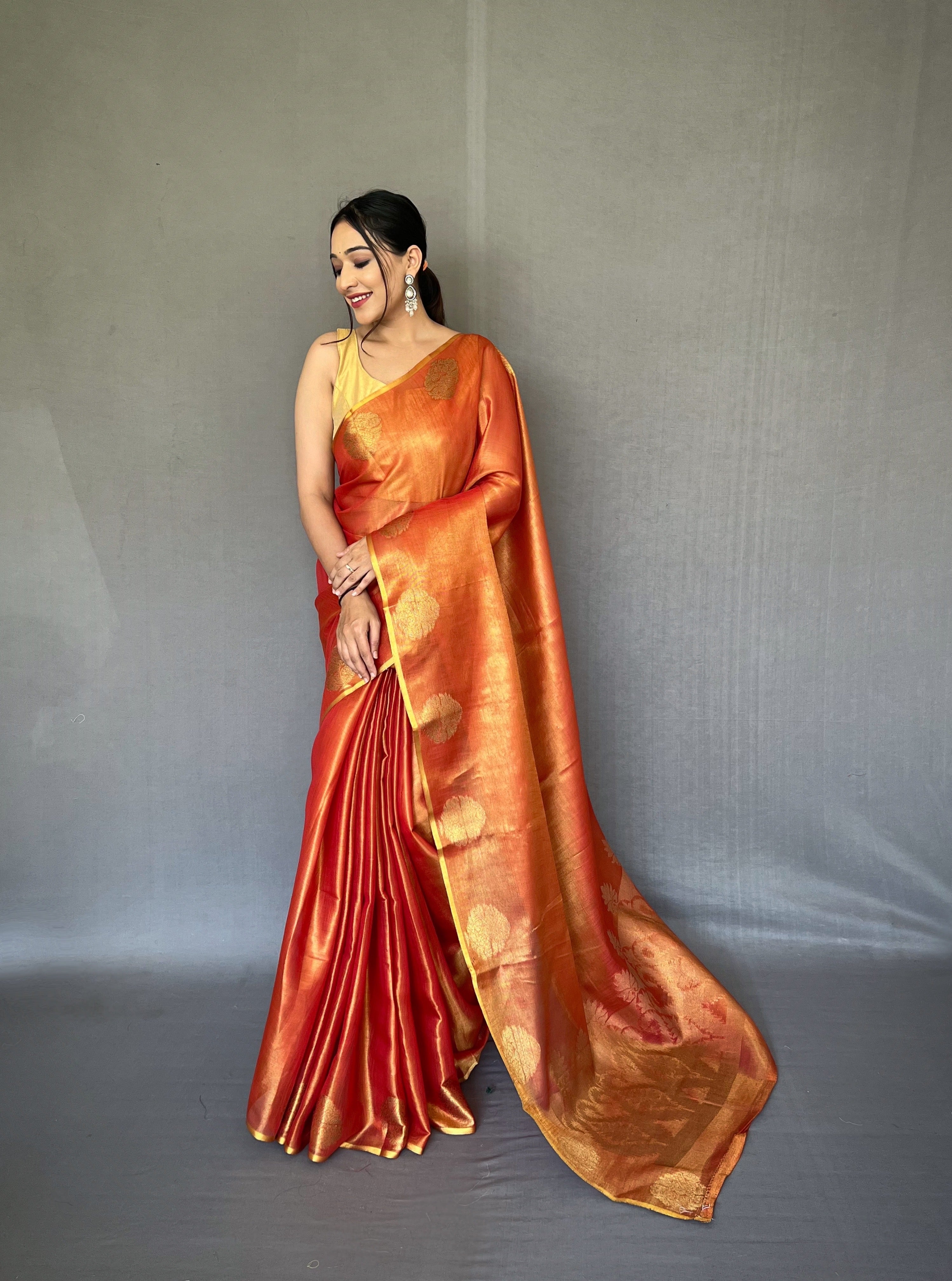 ORANGE Silk SAREE