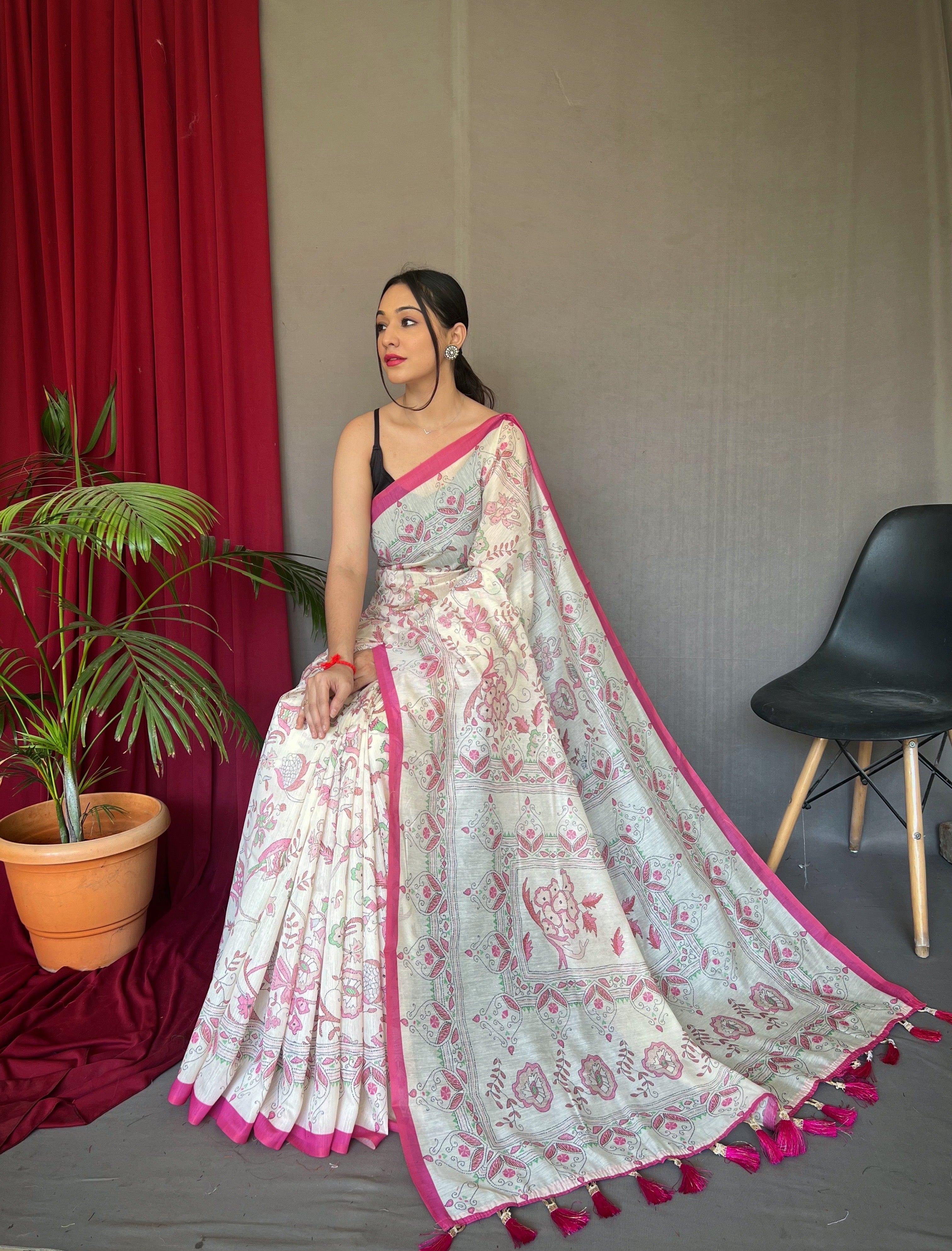 PINK Cotton SAREE