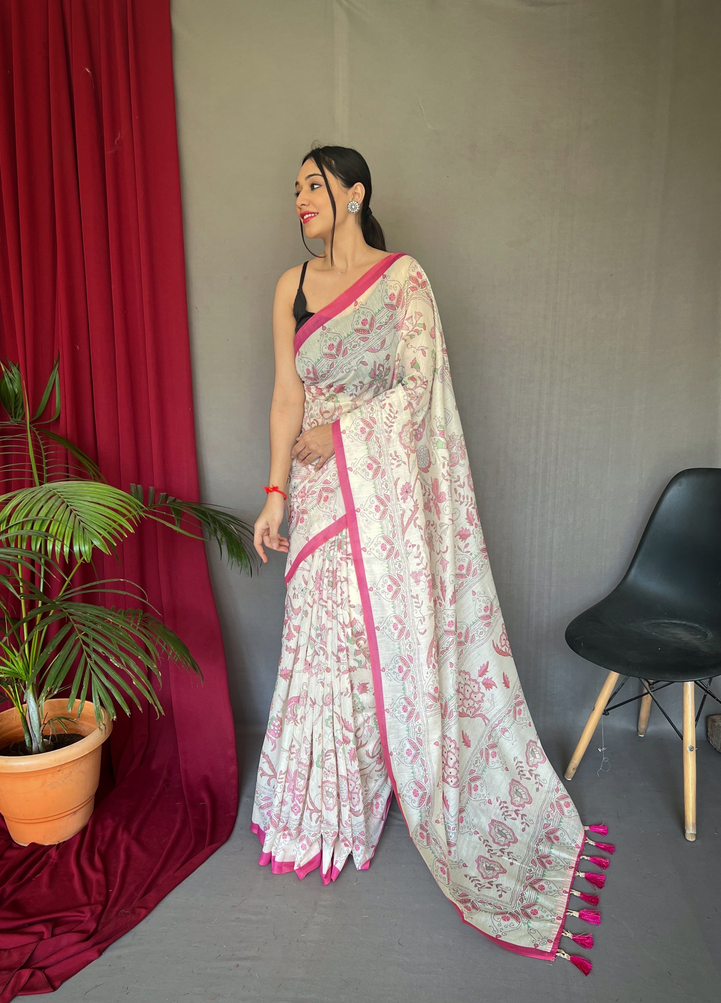 PINK Cotton SAREE