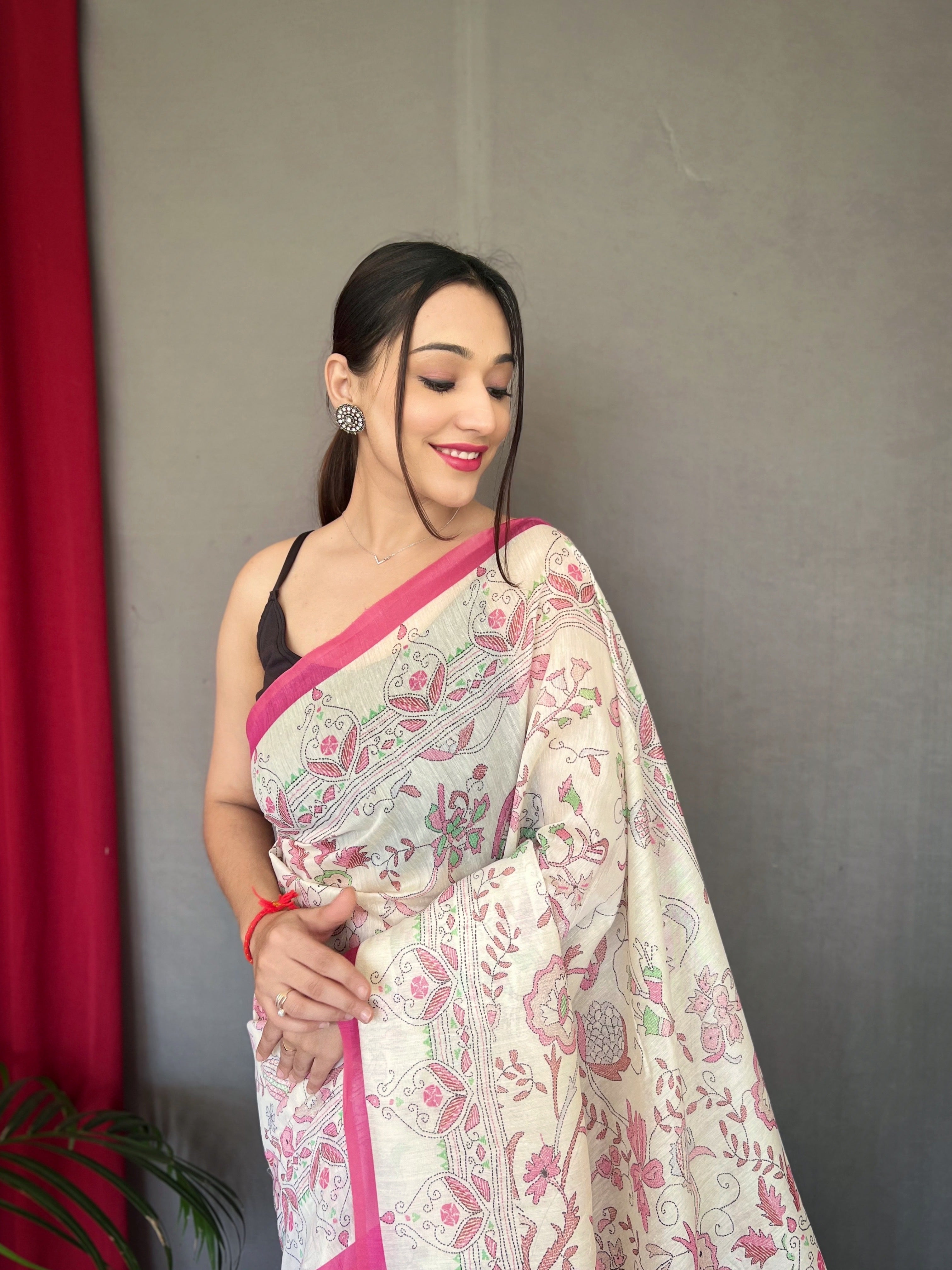 PINK Cotton SAREE