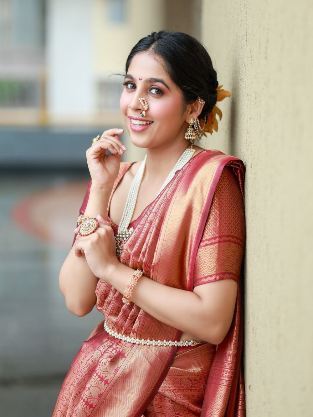 Sanika Kashikar in Nightshade Purple Kanjivaram Saree