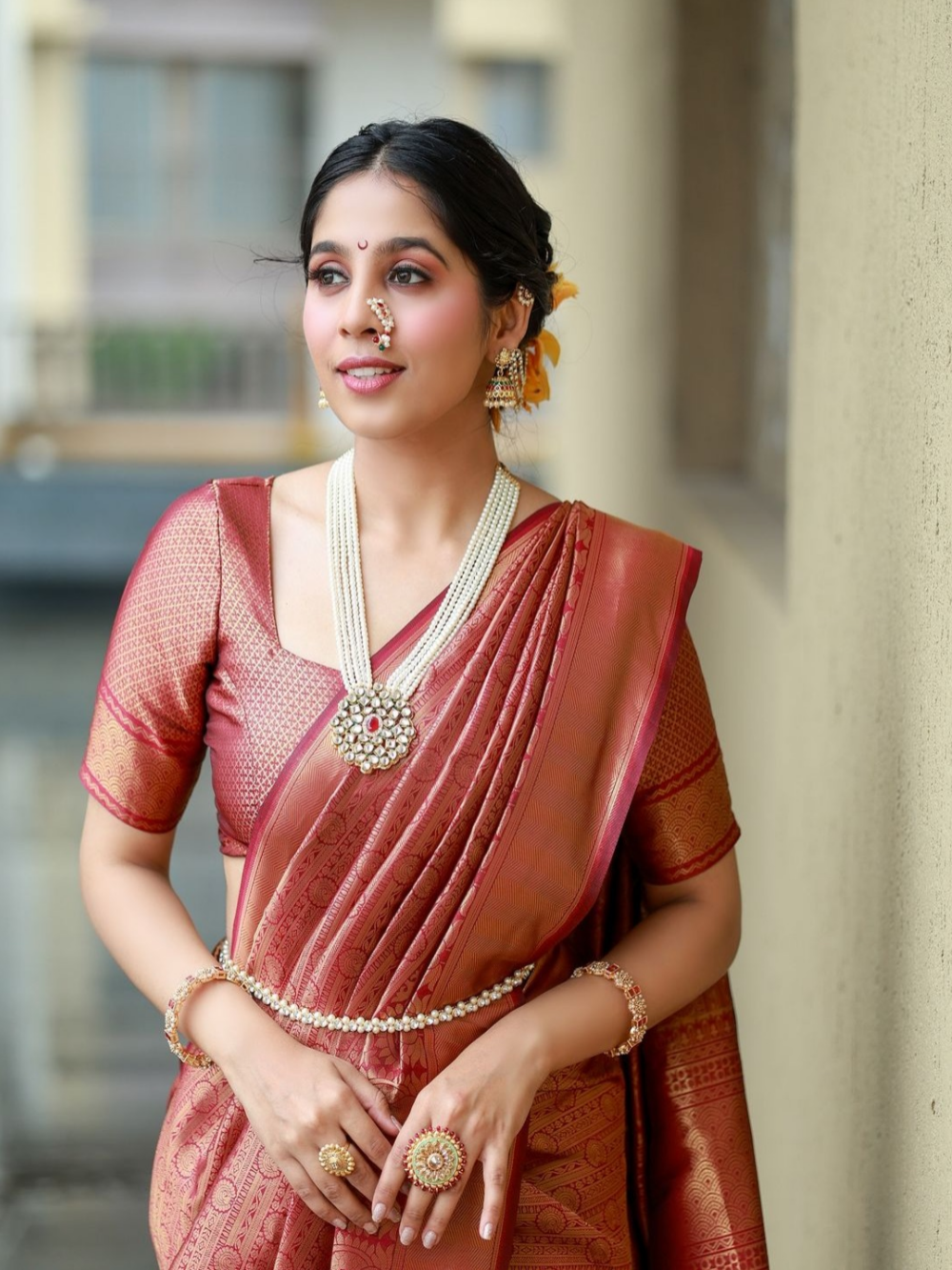 Sanika Kashikar in Nightshade Purple Kanjivaram Saree