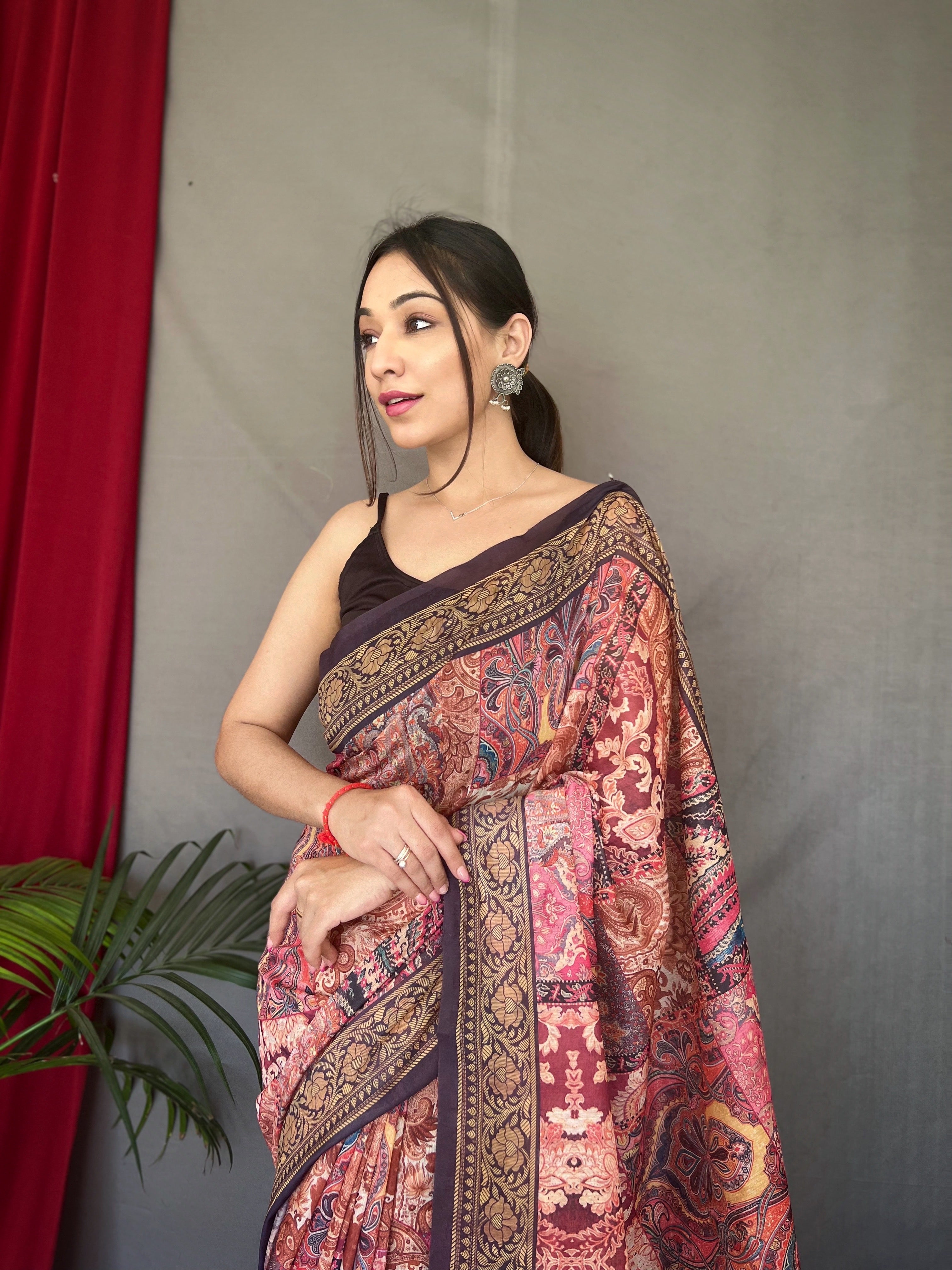 SILKY PINK Cotton SAREE