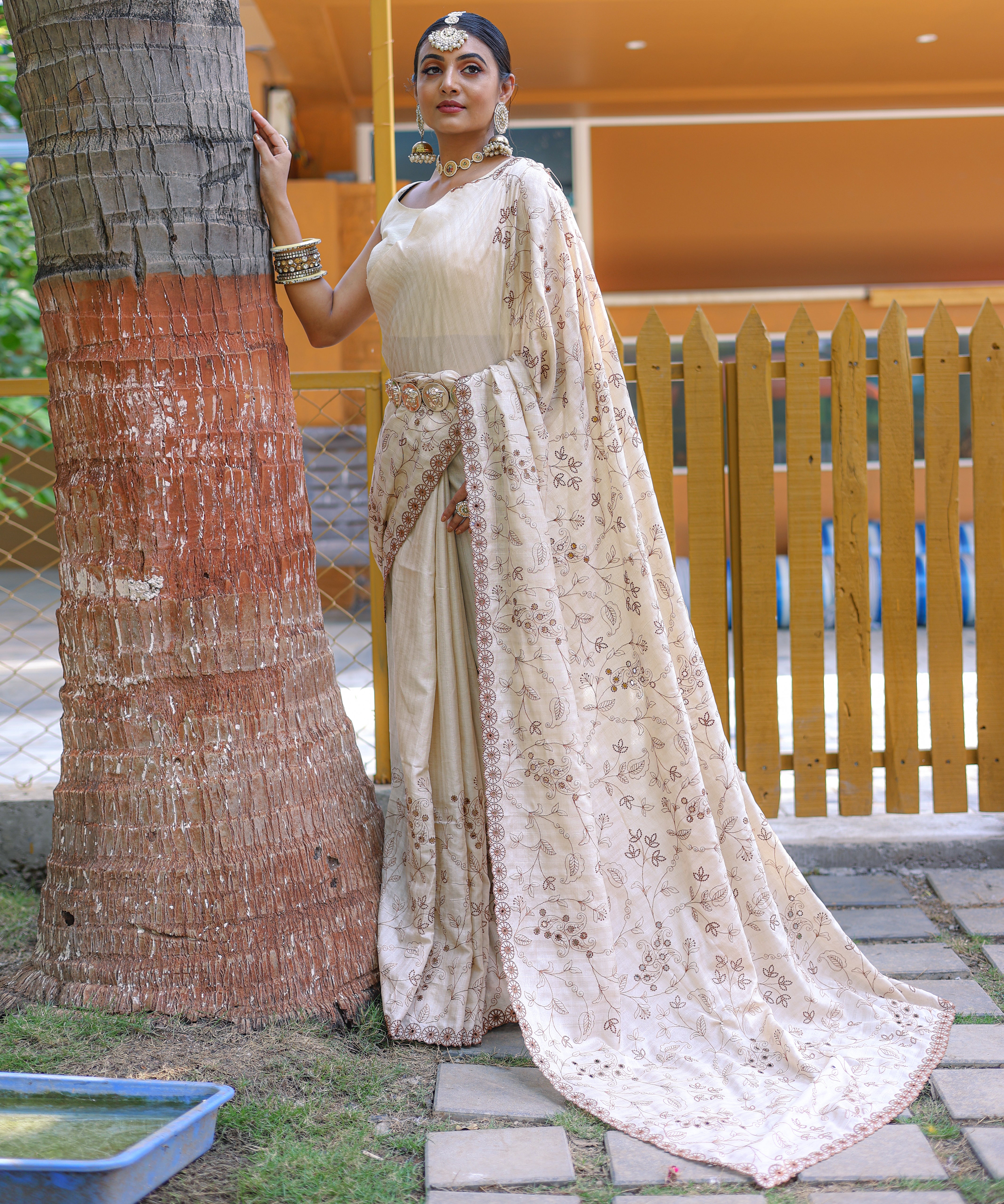 WHITE Soft Silk SAREE