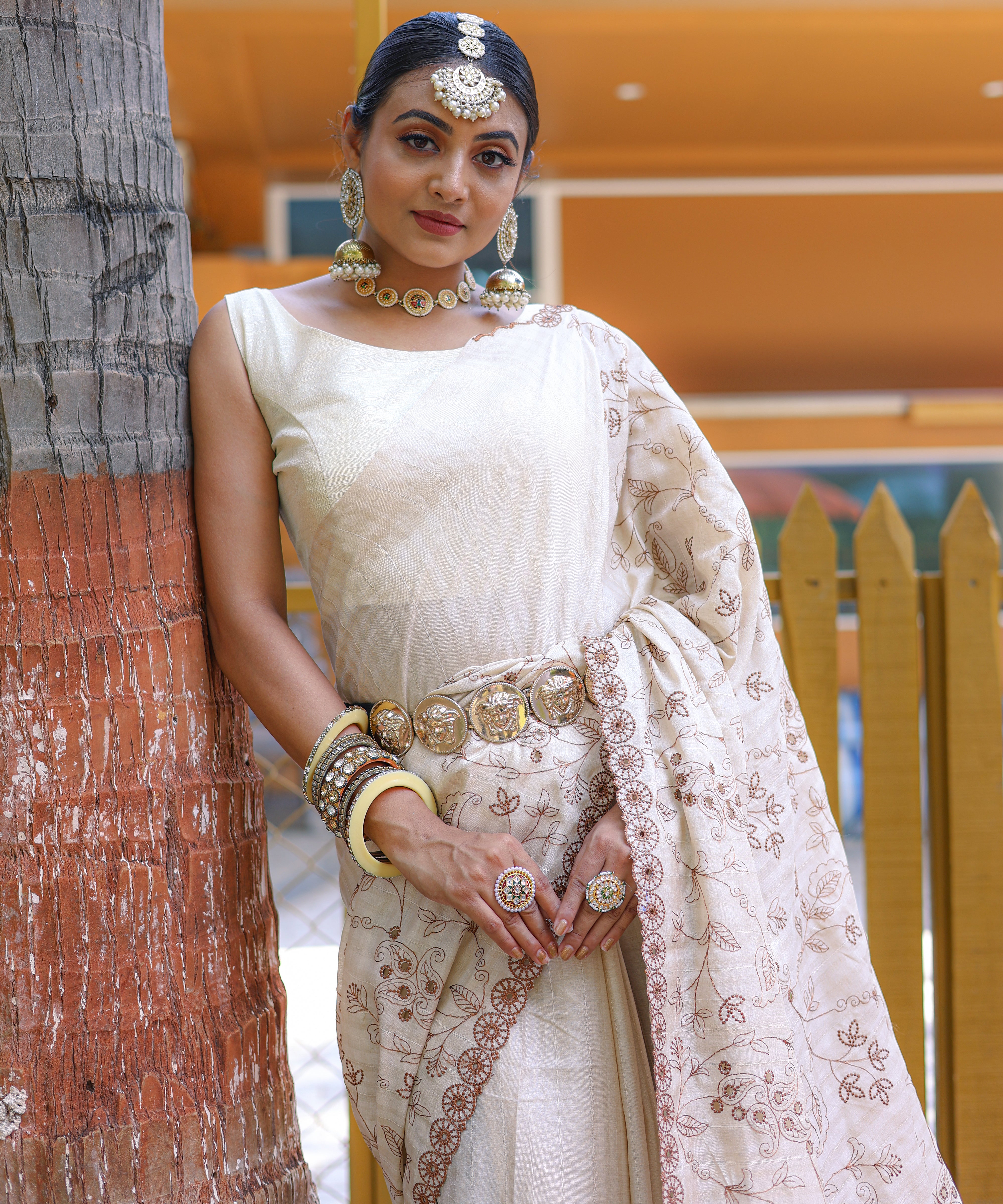 WHITE Soft Silk SAREE