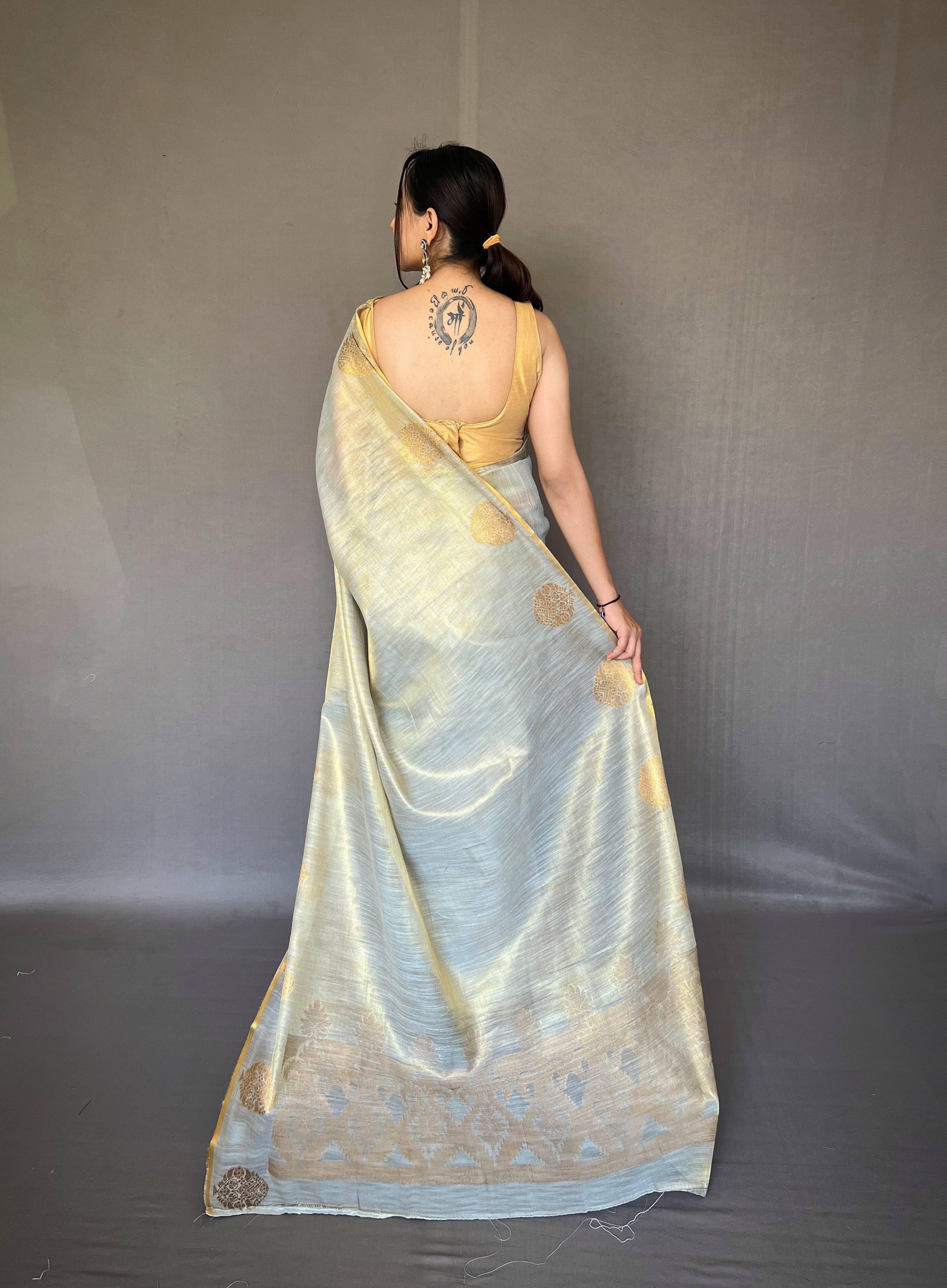 WHITE Silk SAREE