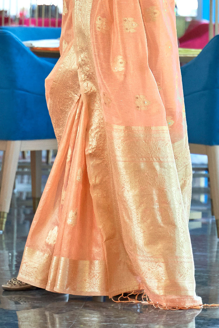 Orange Organza Saree Set – Tulsiya