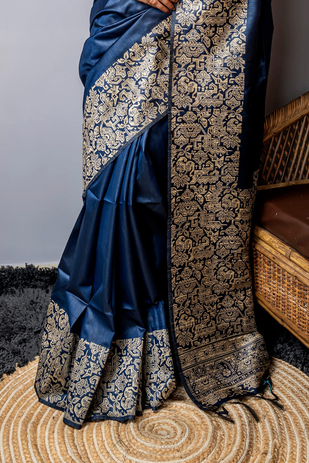 Blue Raw Silk Saree