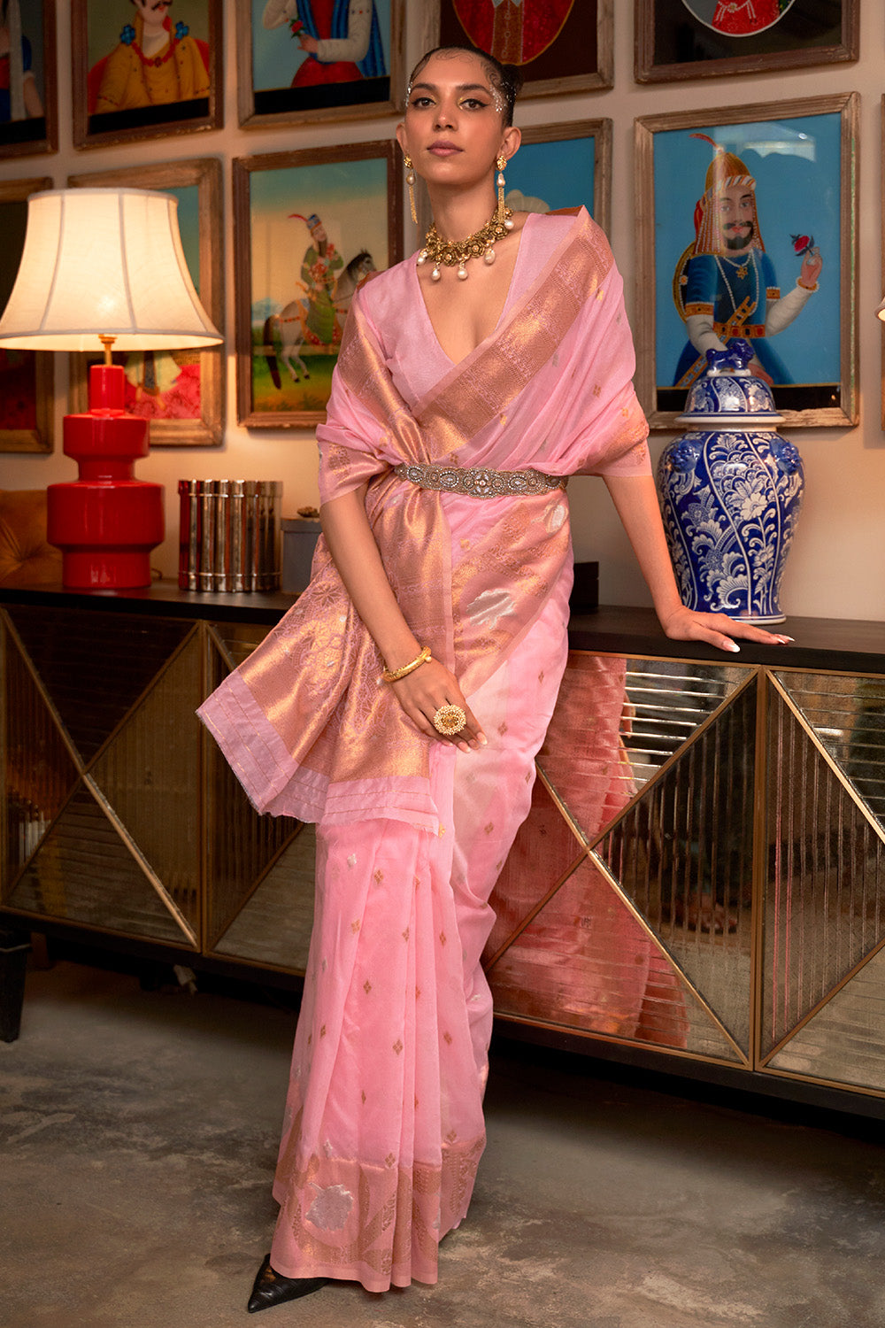 Buy Hot Pink Banarasi Saree Nitaraa