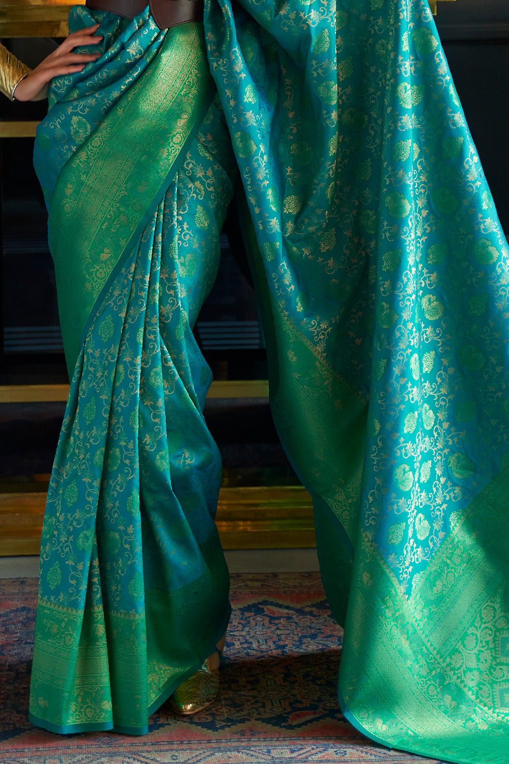 Buy Indigo Blue Organza Saree Nitaraa