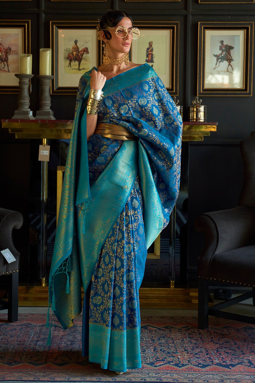 Buy Ocean Green Organza Saree Nitaraa