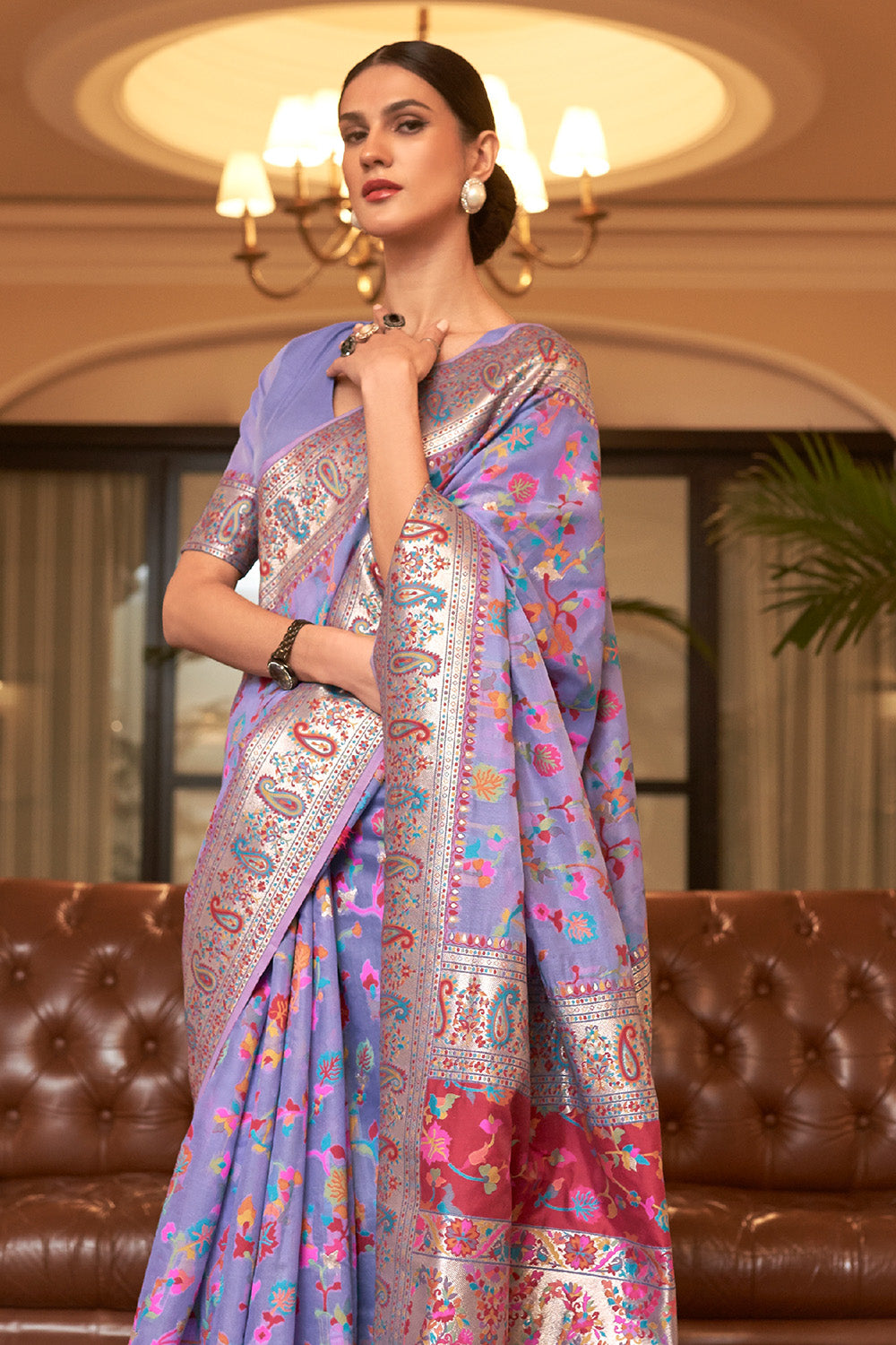 Buy Azure Blue Kanjivaram Saree Nitaraa