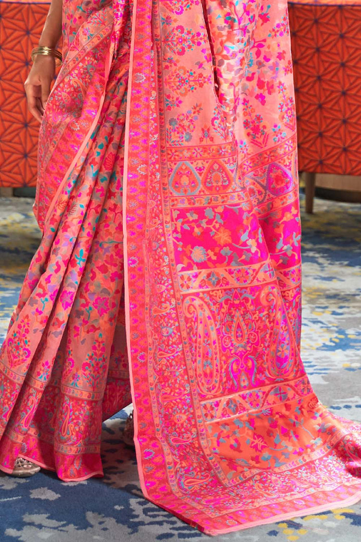 Buy Hot Pink Banarasi Patola Silk Designer Saree | Designer Sarees