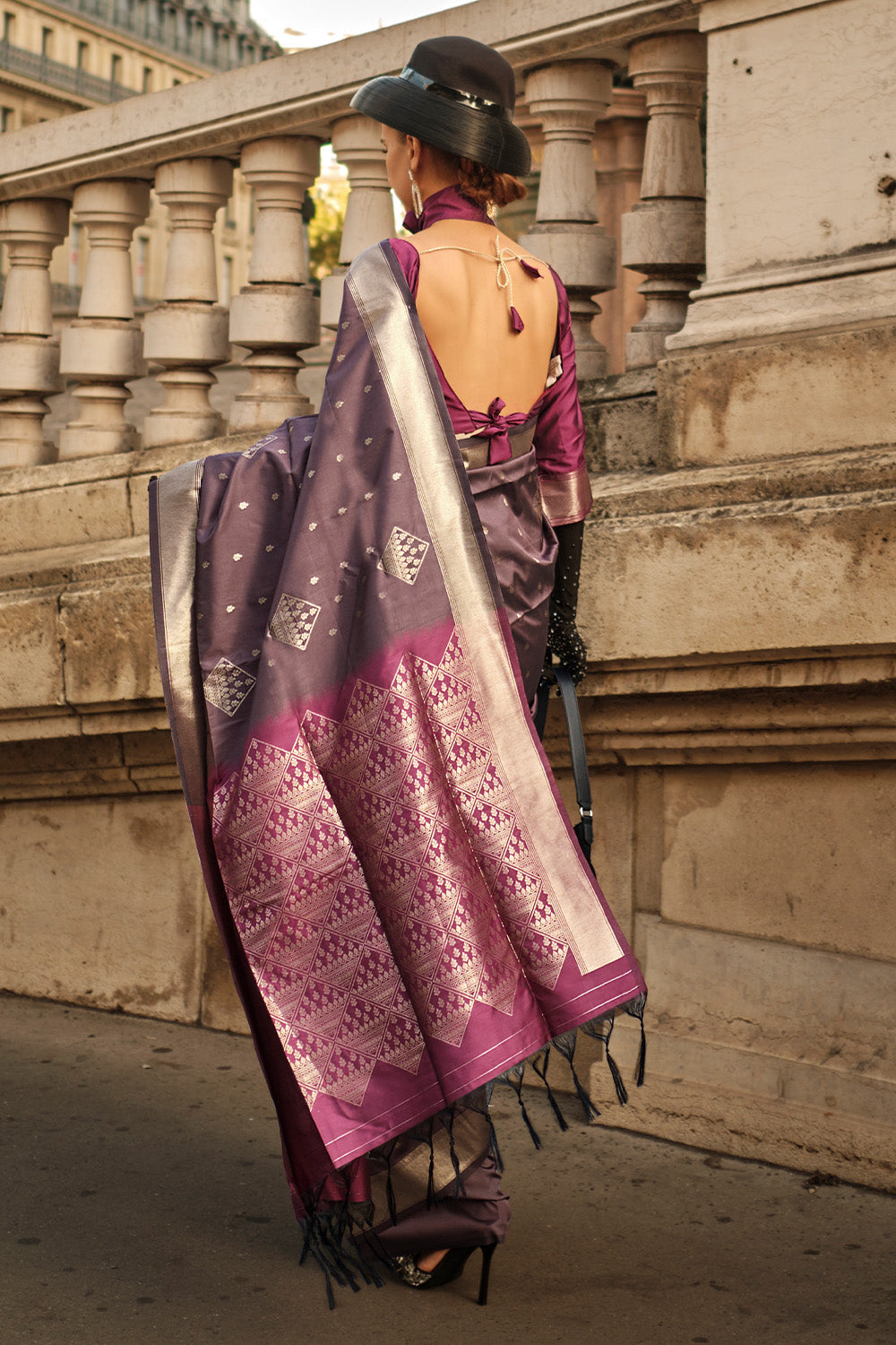 Coffee Soft Silk Saree With Blouse Piece