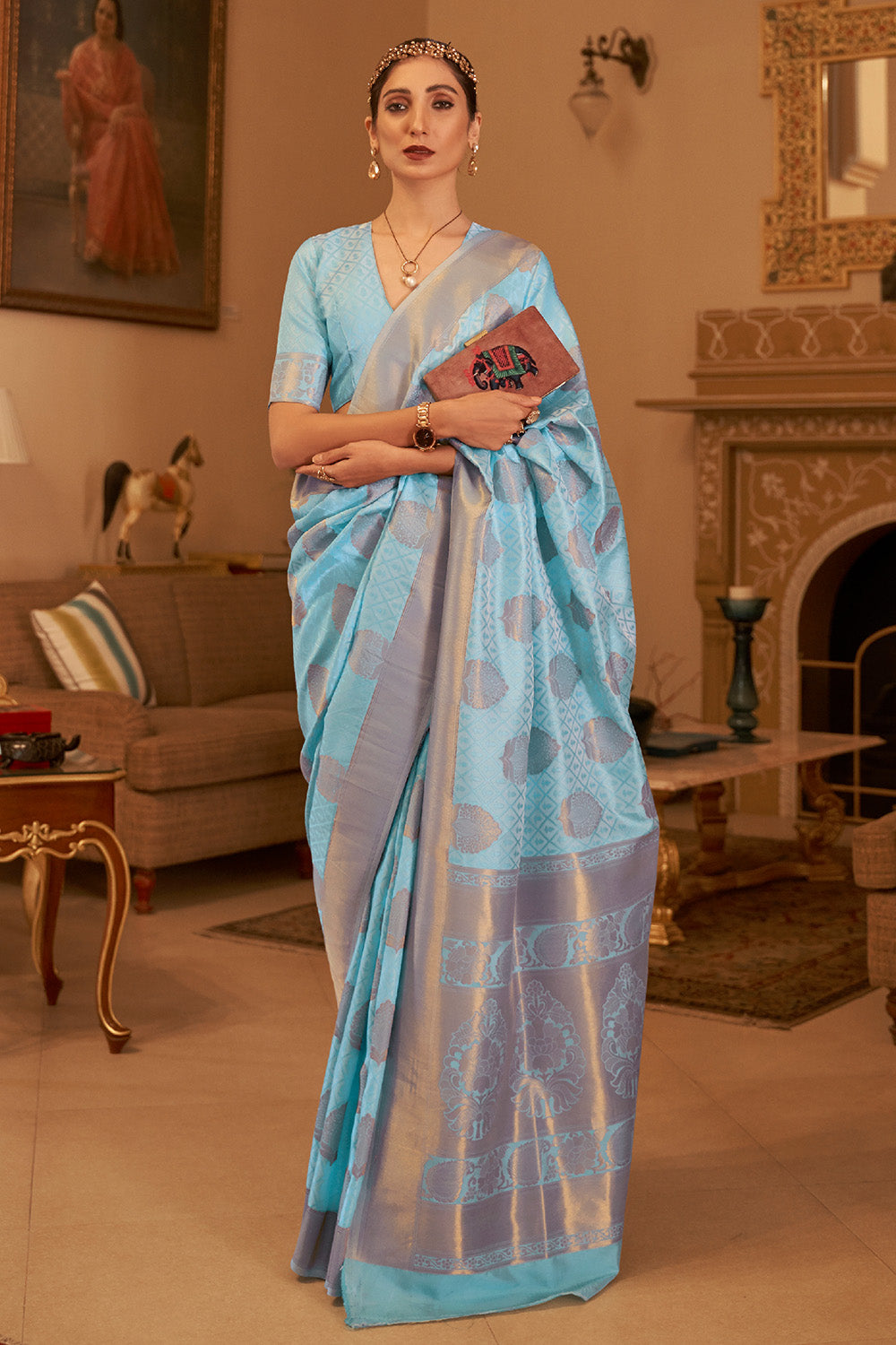 Buy Teal Green Linen Saree Nitaraa