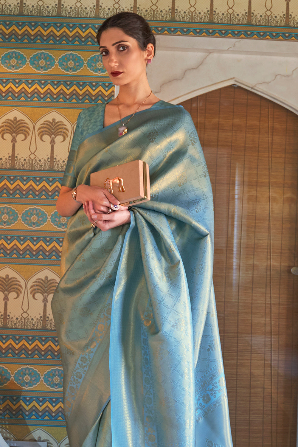 Buy Tan Beige Linen Saree Nitaraa