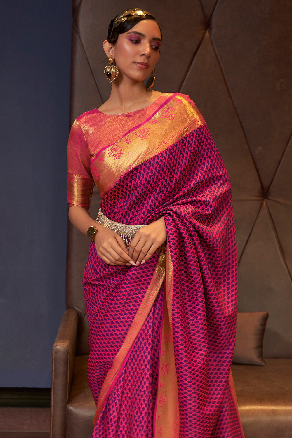 Buy Berry Violet Banarasi Saree Nitaraa