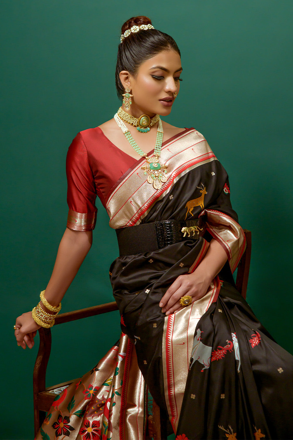 Black Paithani Silk Saree