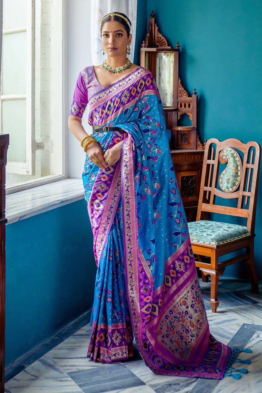 Blue Paithani Silk Saree