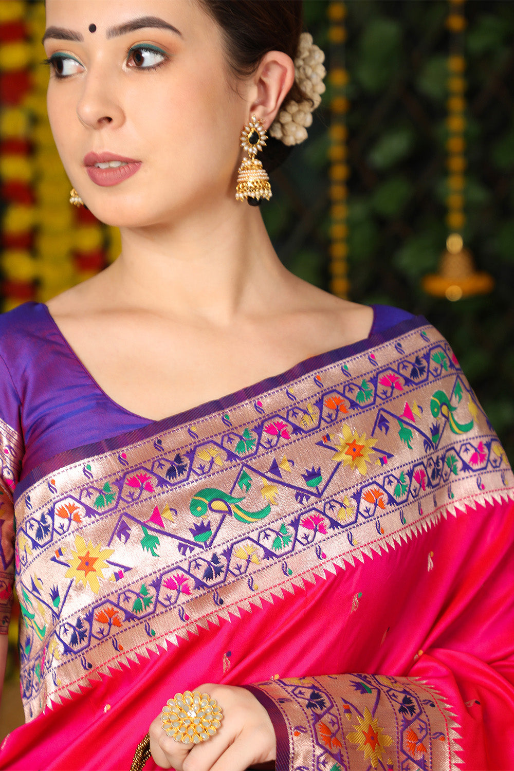 Pink Paithani Silk Saree