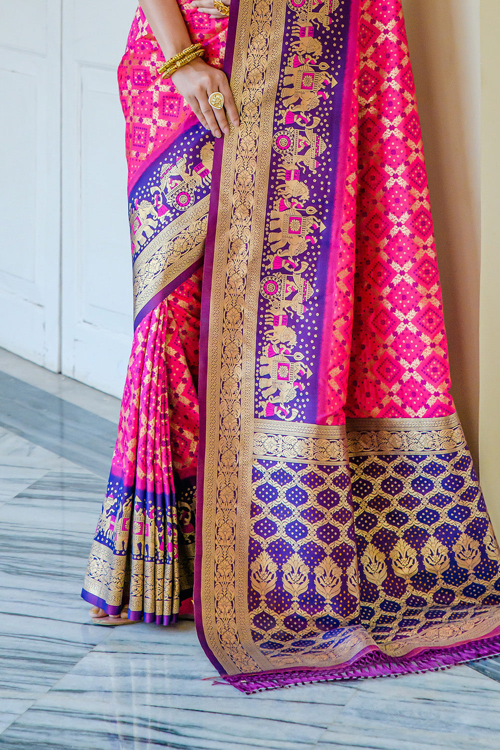 Pink Banarasi Silk Saree