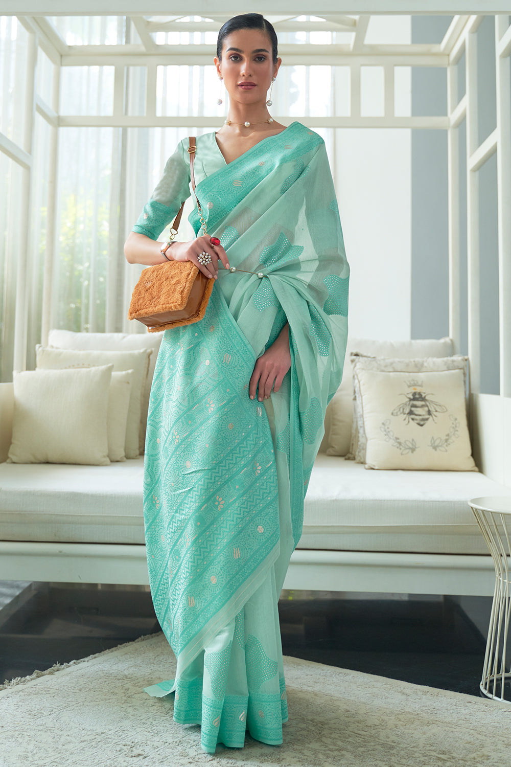 Buy Pear Green IIkal Saree Nitaraa