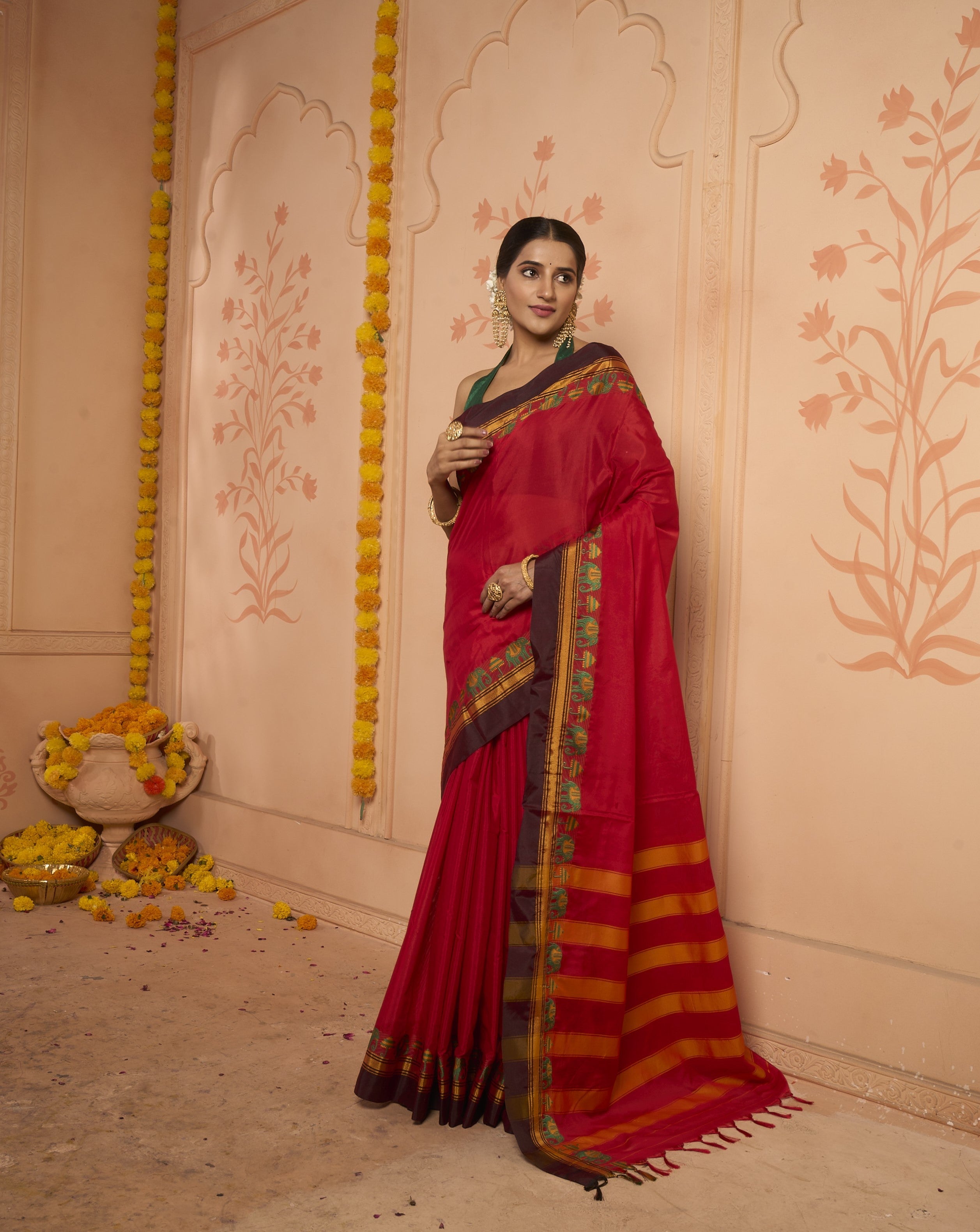 Buy Dark Brown Banarasi Saree Nitaraa