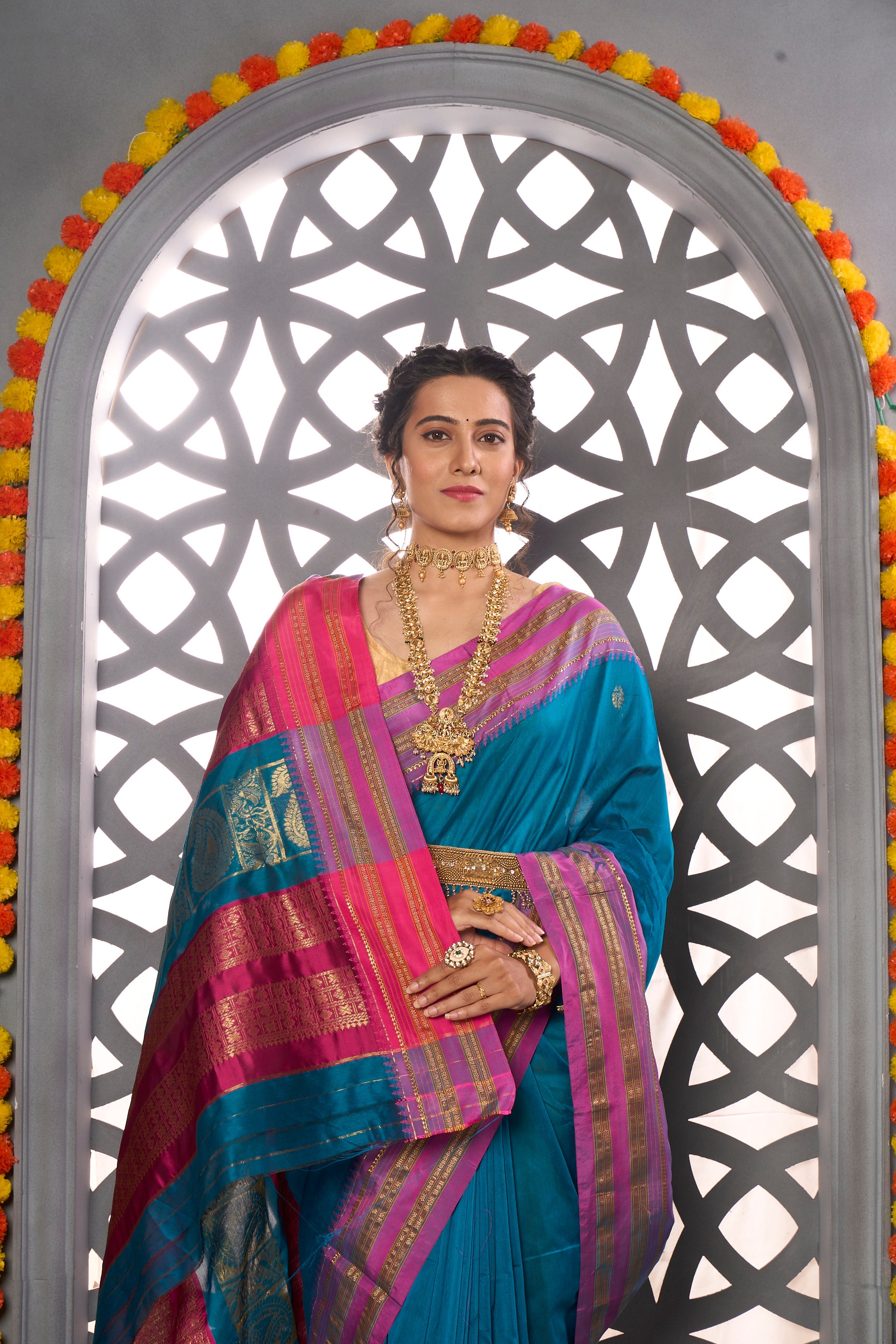 Buy Multicolor Pashmina Saree Nitaraa