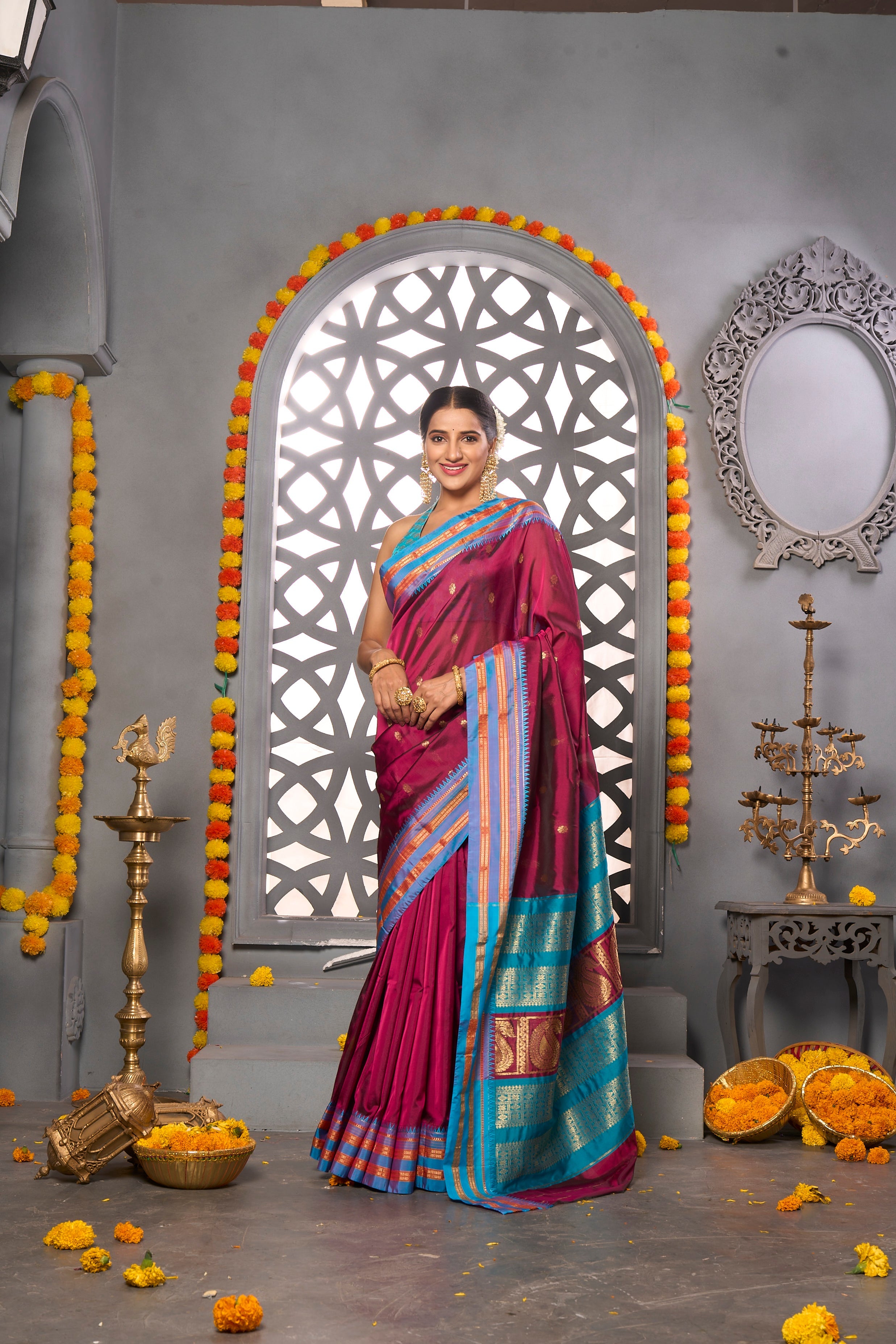 Buy Watermelon Pink Kanjivaram Saree Nitaraa