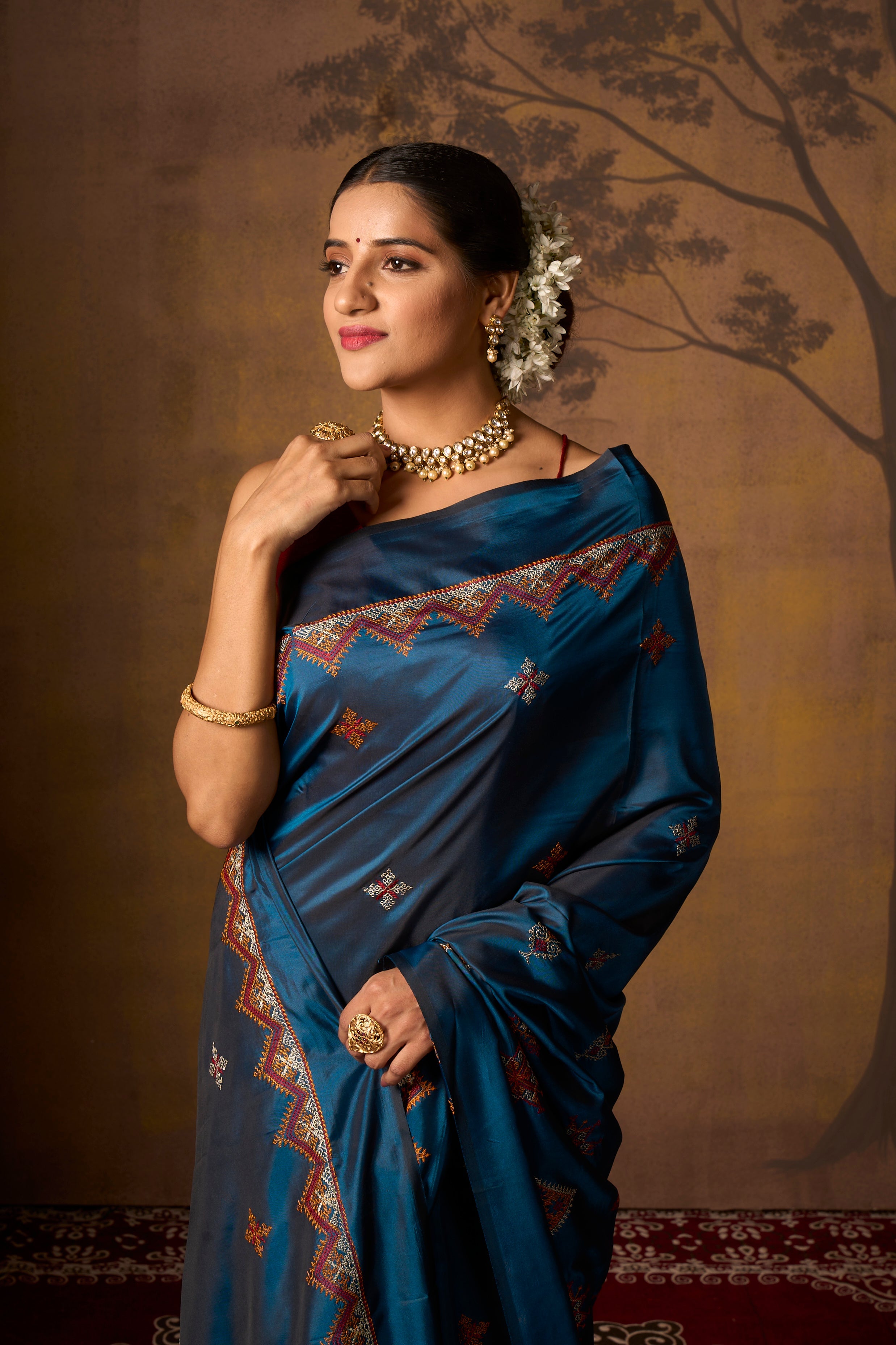 Buy Navy Blue Designer Saree Nitaraa