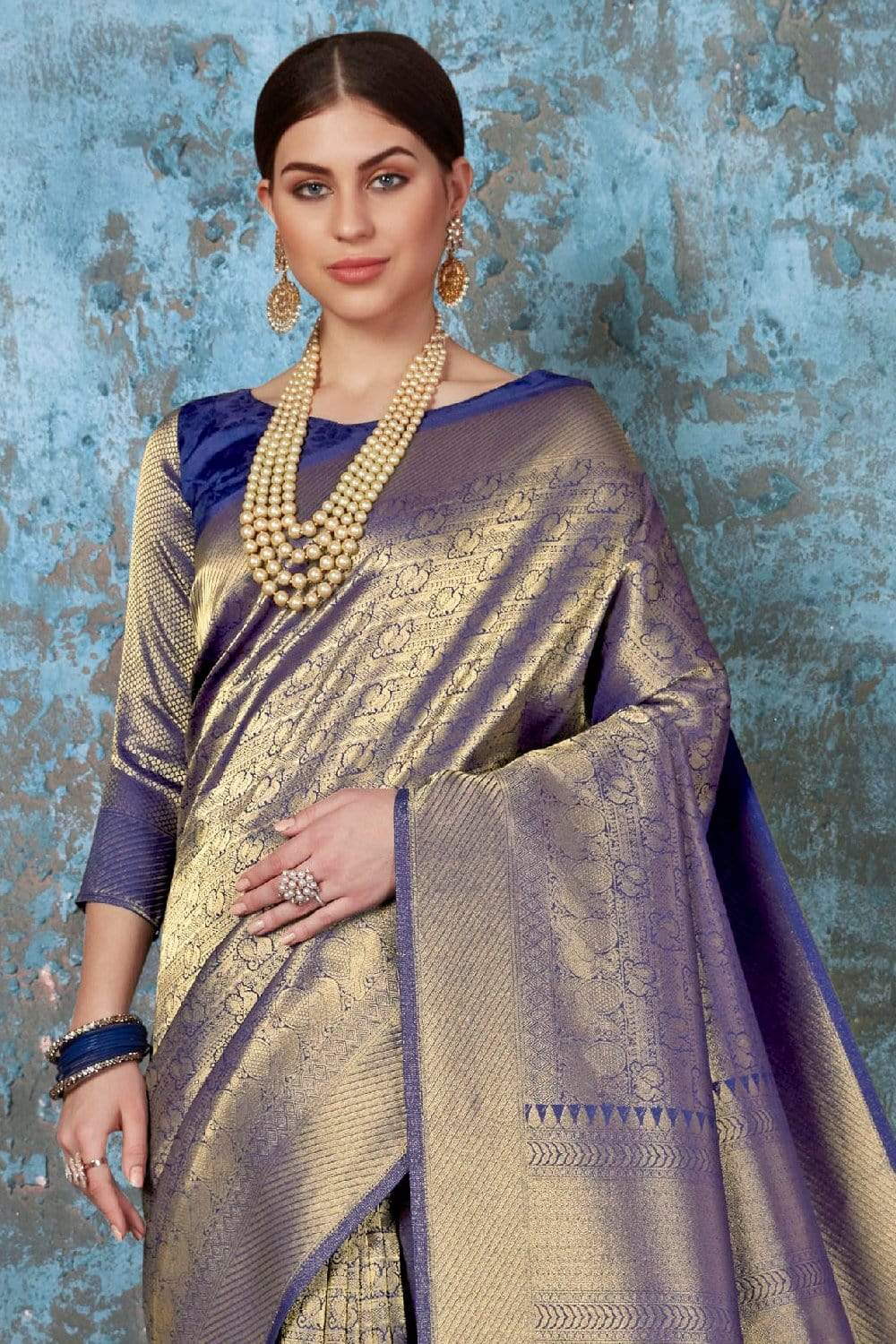 Buy Metal Grey Banarasi Saree Nitaraa