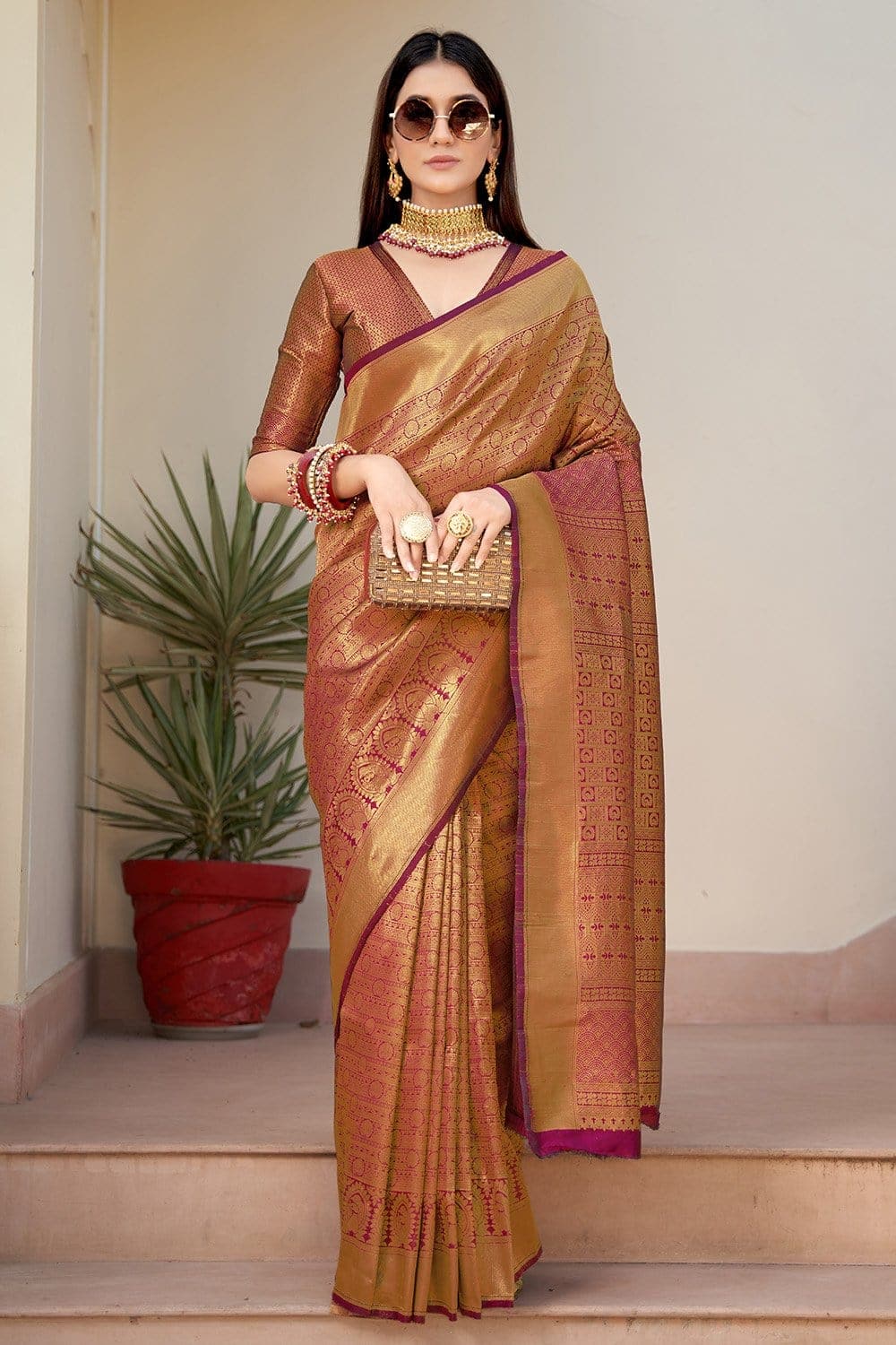 Buy Columbia Blue Kanjivaram Saree Nitaraa