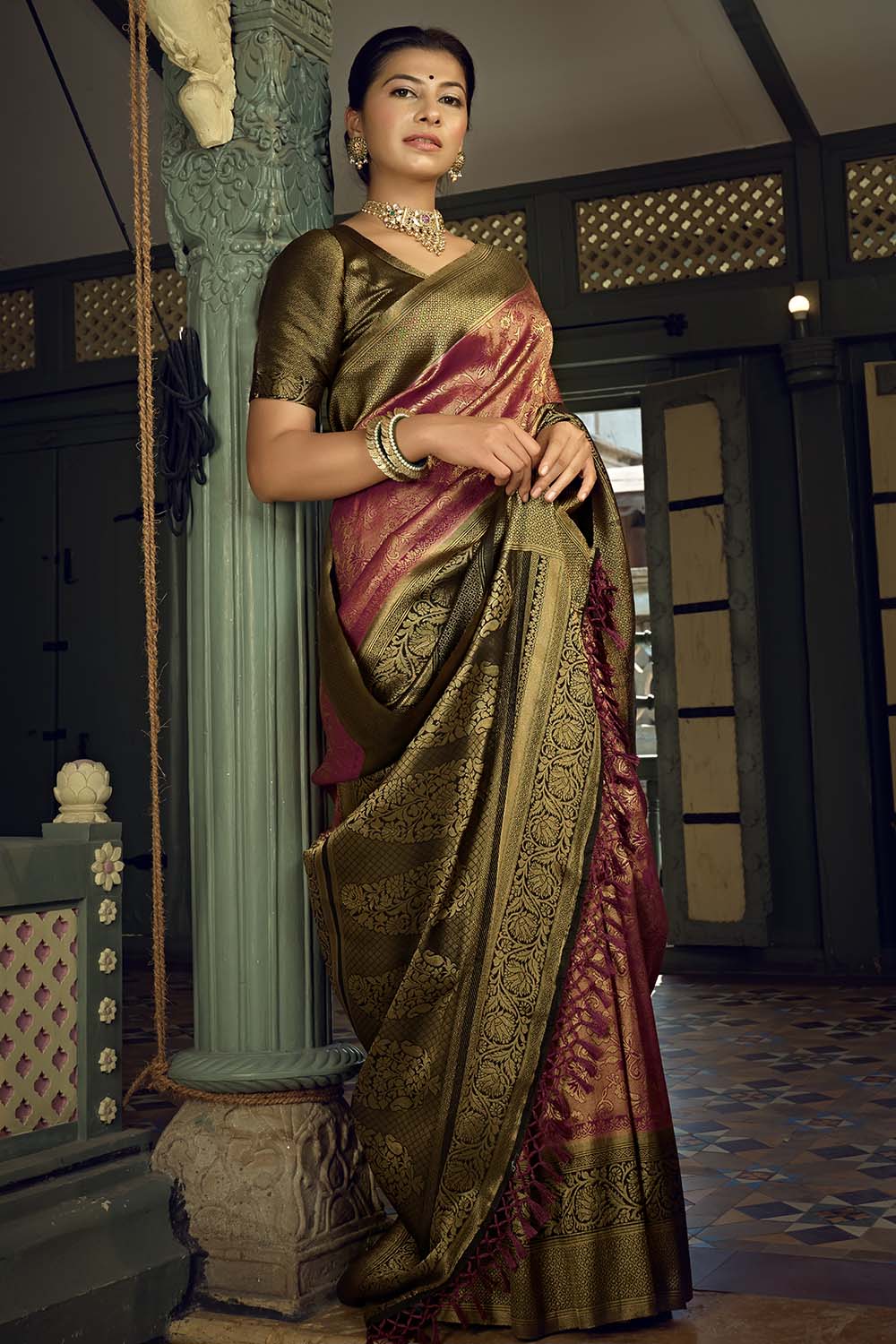 Buy Multicolor Poly Viscose Saree Nitaraa