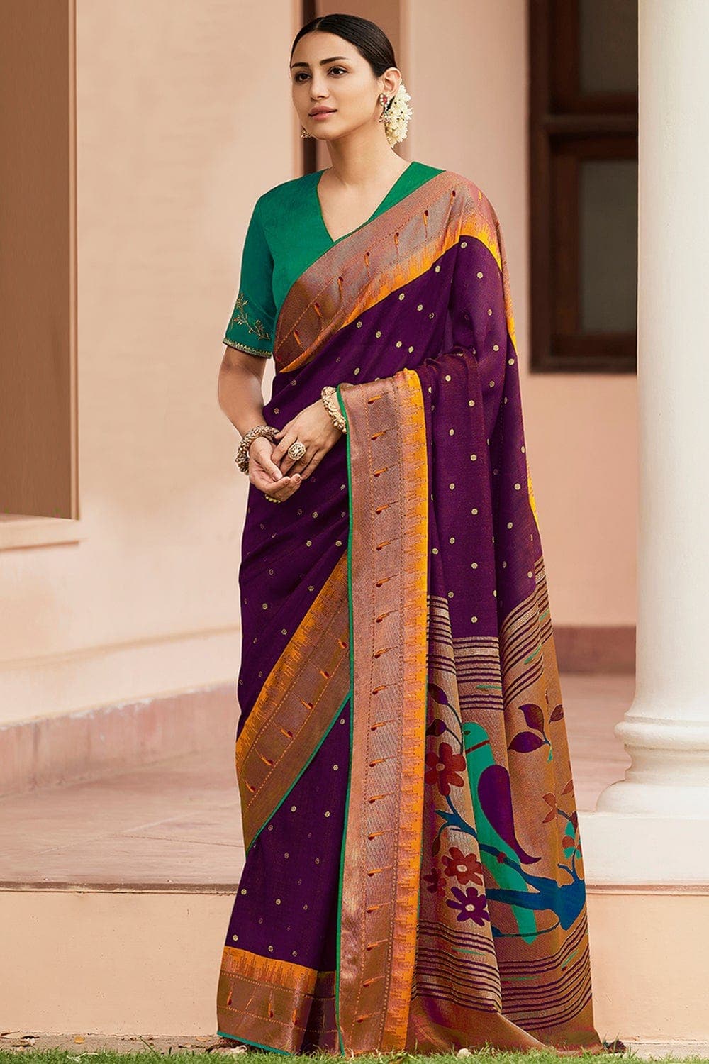 Buy Jade Green Kanjivaram Saree Nitaraa